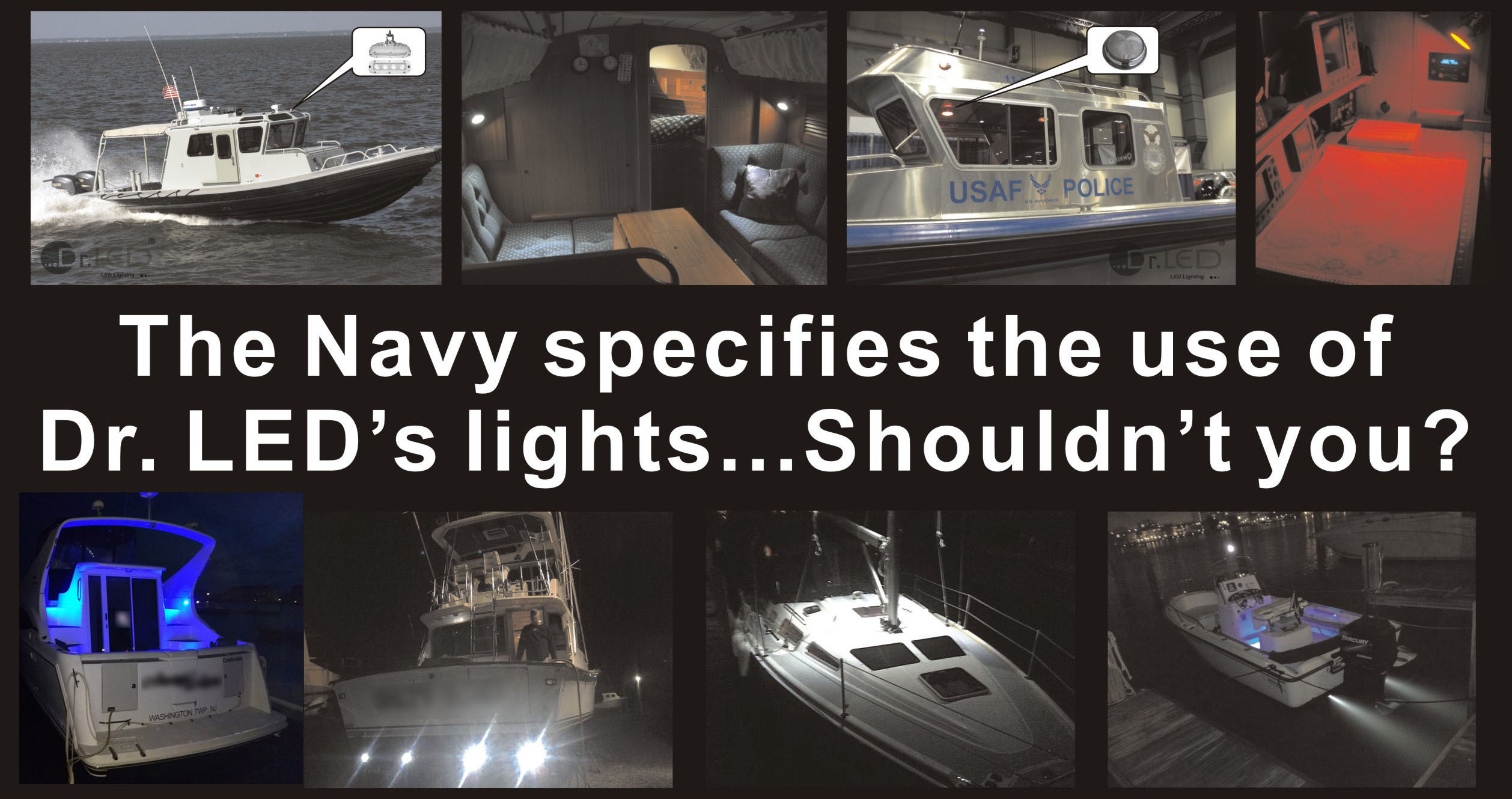 Dr. LED Marine Lighting banner boats with lights
